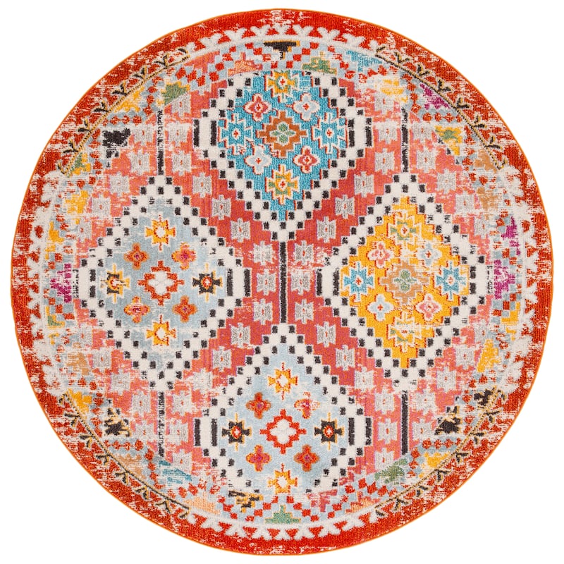 SAFAVIEH, Madison Hortensia Boho Diamond Distressed Rug