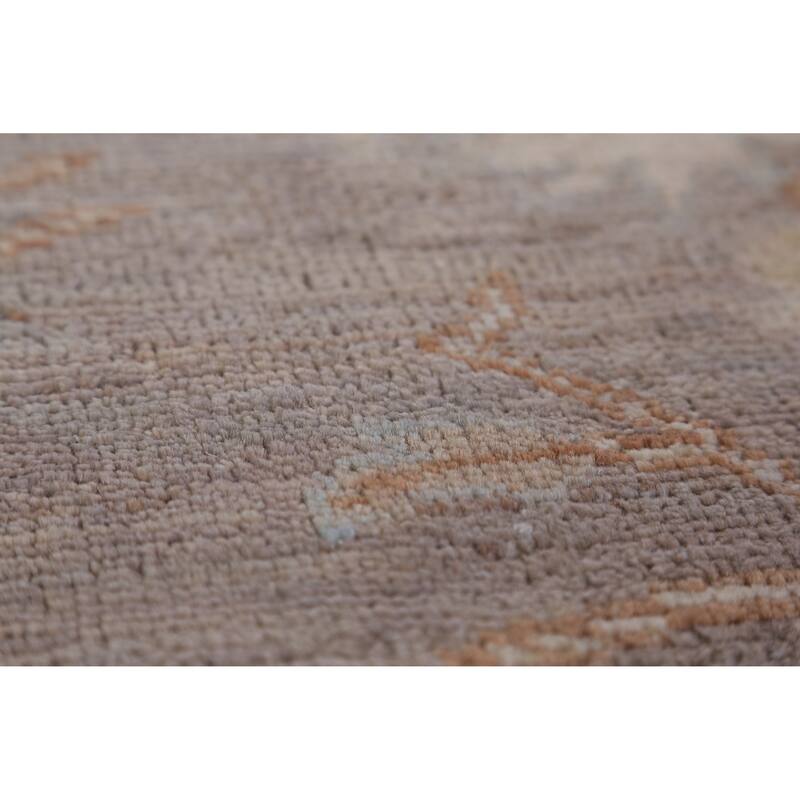 Hand Knotted Oriental 100% Wool Carpet Transitional All-Over Greys & Charcoal Oushak Area Rug - 11' 11'' X 9' 1''