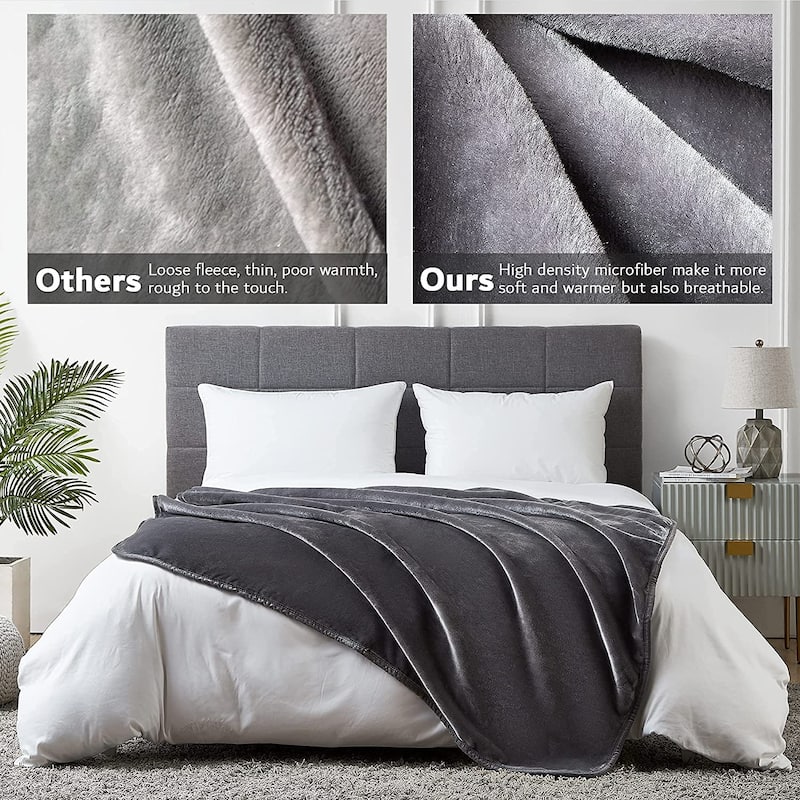 Super Soft 400GSM High Density Luxury Plush Blanket - Bed Bath & Beyond ...
