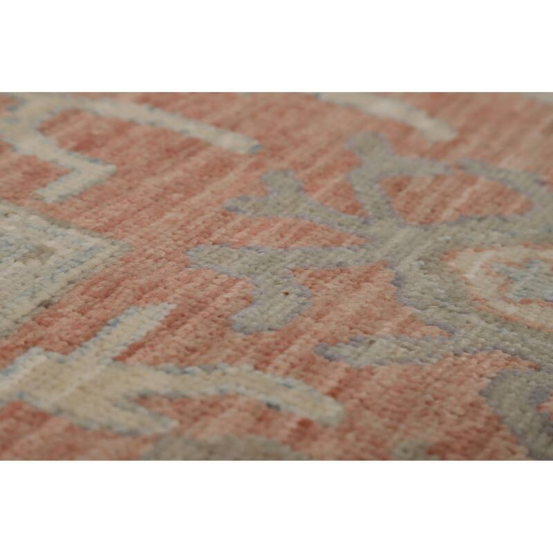 Hand Knotted Oriental 100% Wool Carpet Transitional All-Over Navy Blue & Blues Oushak Area Rug - 12' 2'' X 9' 0''