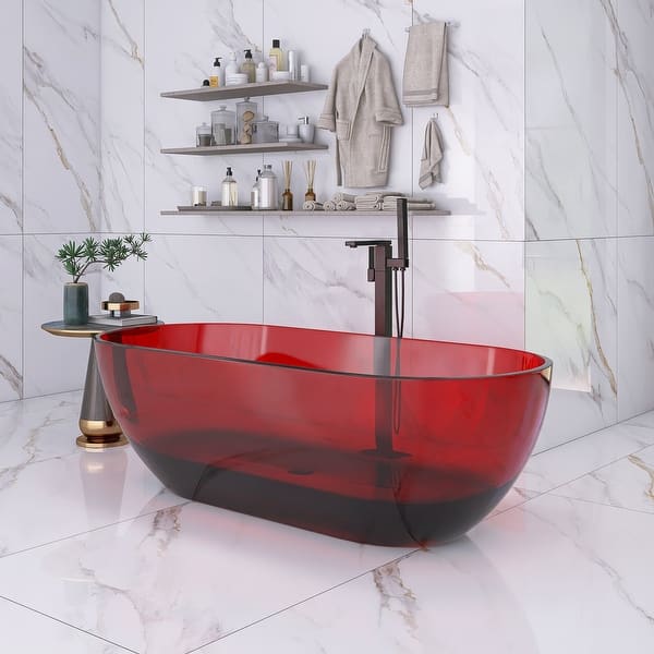 67 in. Acrylic Double Ended Flatbottom Non-Whirlpool Bathtub in Reddish Brown 67 in. Acrylic Double Ended Flatbottom Non-Whirlpool Bathtub in Reddish Brown