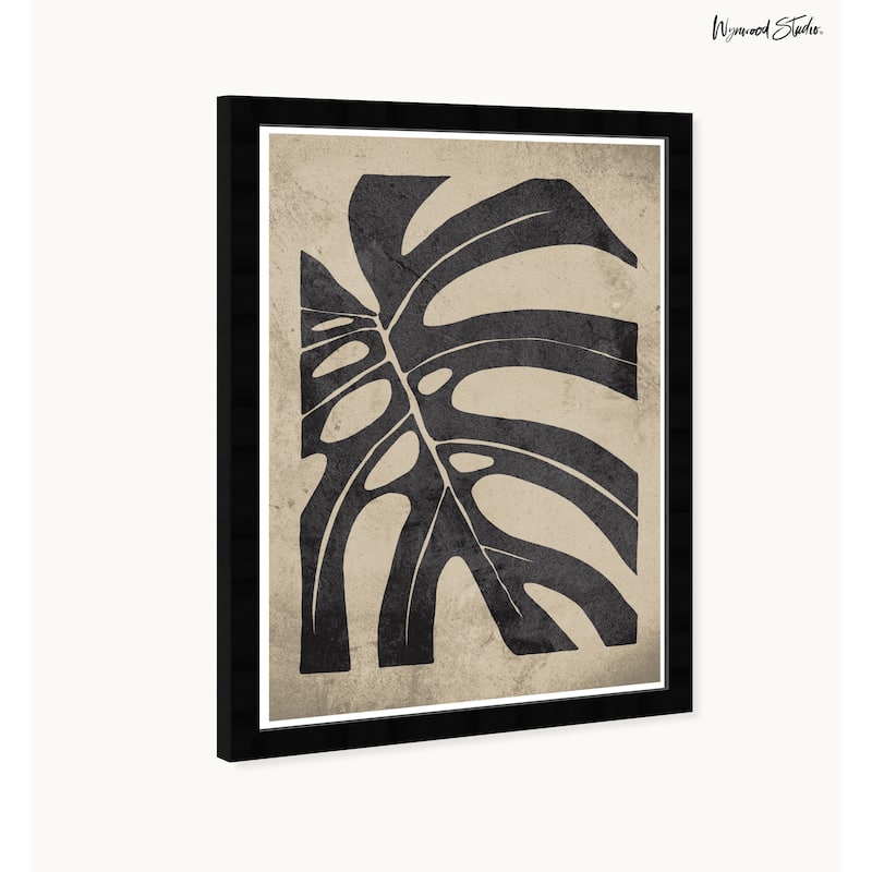 Wynwood Studio Leaf Detail Framed Boho Minimalist Abstract Prints