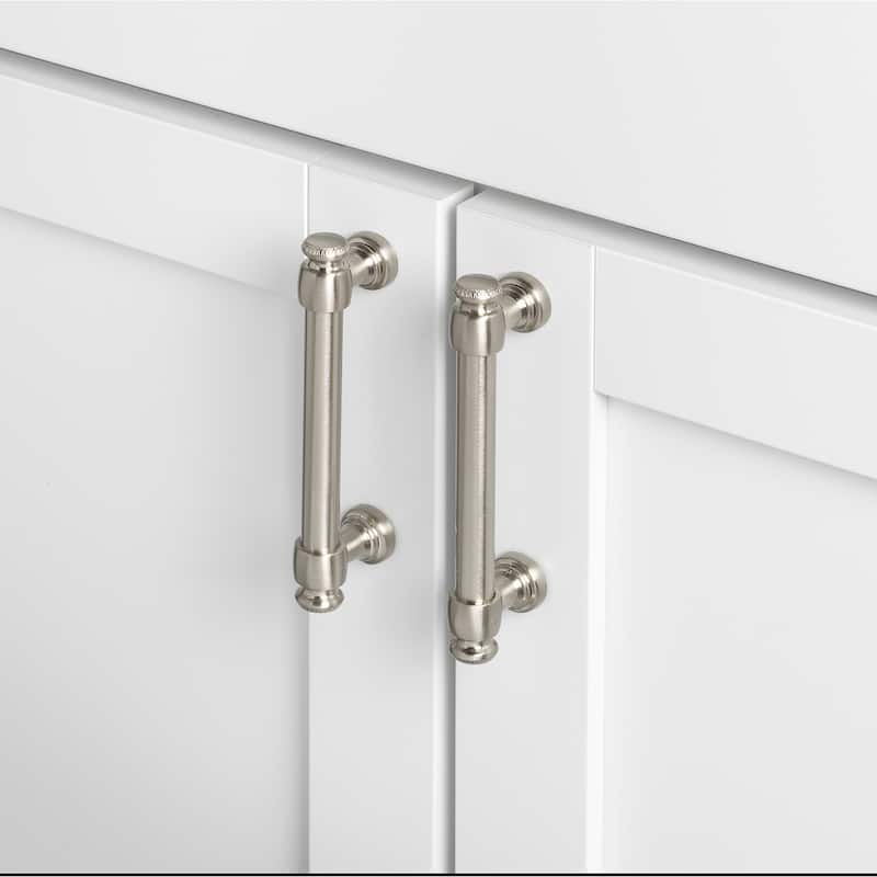 GlideRite 3.75-inch CC Satin Nickel Modern Solid Steel European Cabinet Bar Pulls (Pack of 10 or 25)