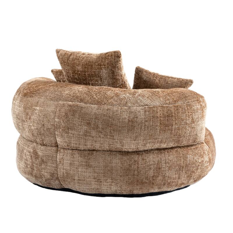 Chenille Lazy Sofa with Pillows