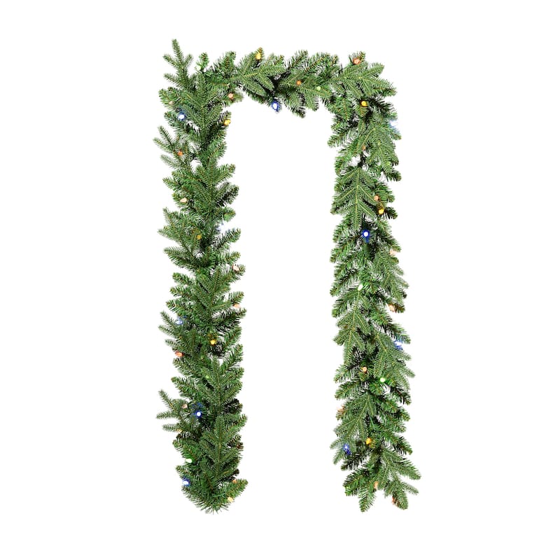 Glitzhome 9ft Christmas Garlands & 3ft Teardrop With Strawberry LED Lights - Garland