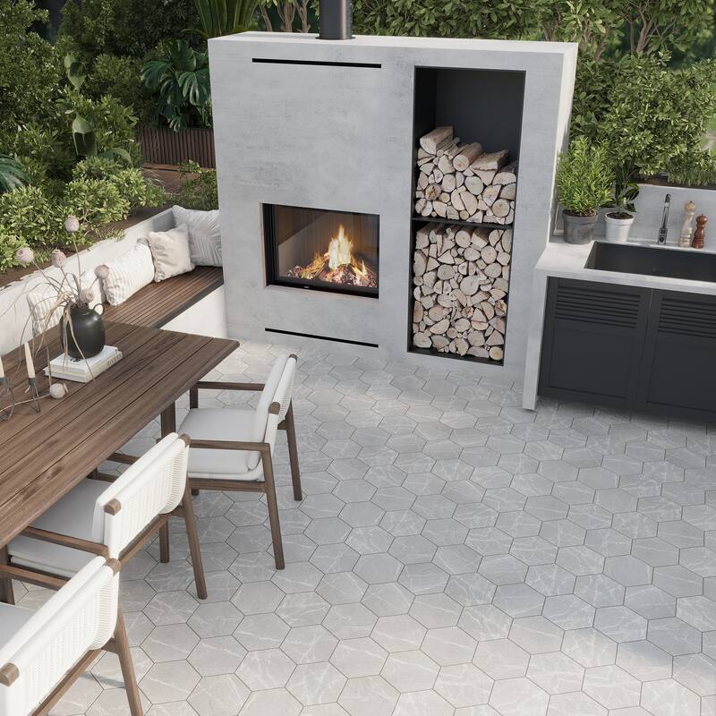 Apollo tile 8" x 9" Terra Mia Matte Light Gray Porcelain Tile (9.93 sq ft/case) - 25 Pack