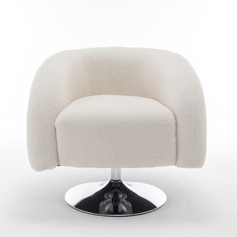 Modern Single Swivel Upholstered Sofa Chair with Base