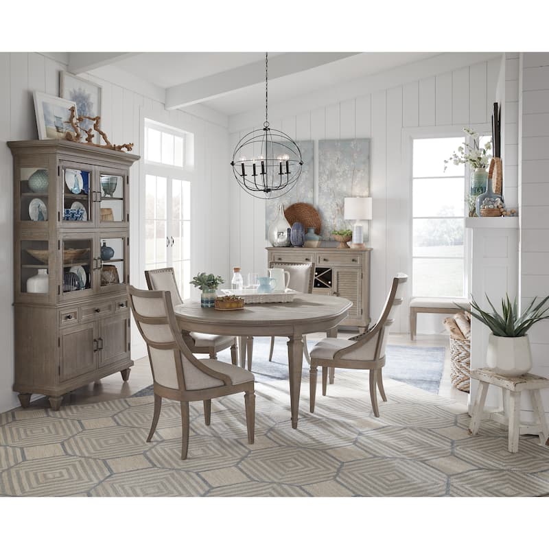 Magnussen Home Lancaster Dovetail Grey Extendable Round Dining Table - 52''W x 52''D x 30''H