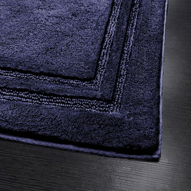 Superior Cotton Solid Non-slip Backing 2-Piece Bath Rug Set
