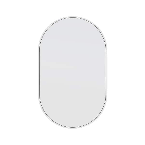 36 in. x 22 in. Pill Shape Black Stainless Steel Framed Mirror 36 in. x 22 in. Pill Shape Black Stainless Steel Framed Mirror