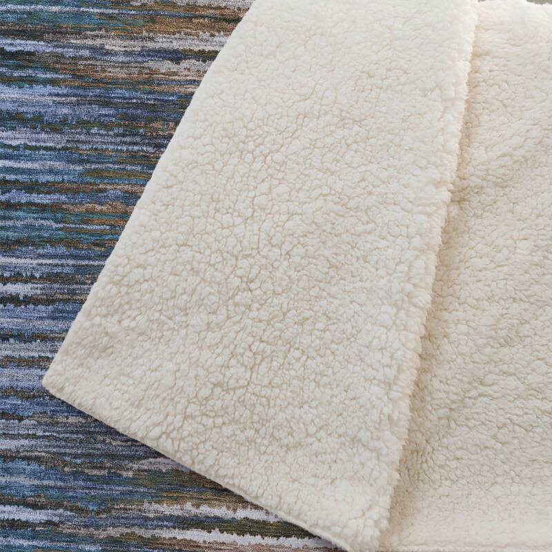 Premium Machine Washable Modern Prints Sherpa Throw Blanket