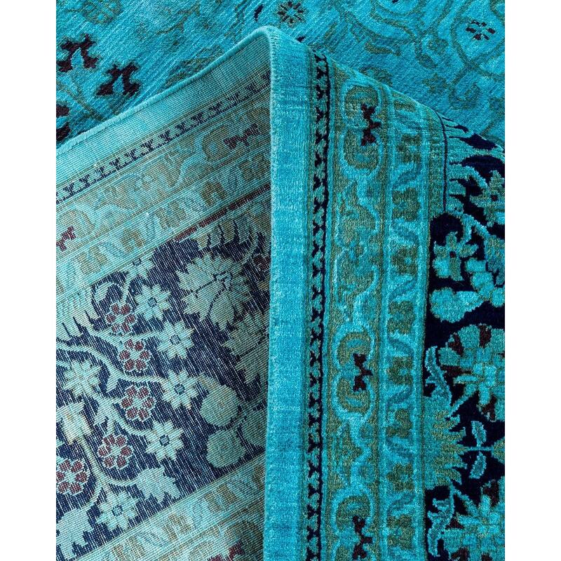 Overdyed, One-of-a-Kind Hand-Knotted Area Rug - Blue - 8' 1" x 10' 2"