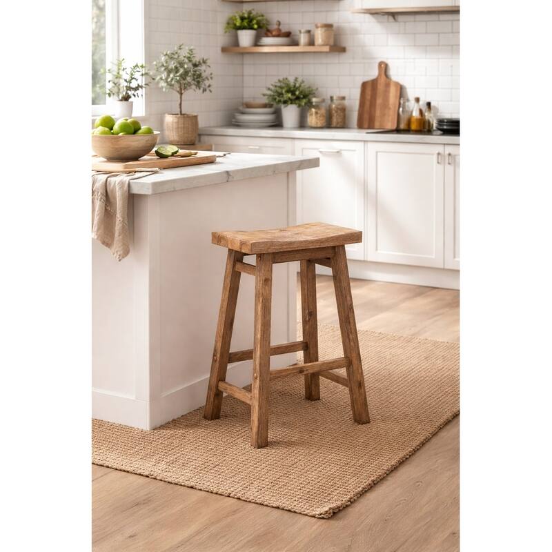 Sonoma Backless Saddle Stool - Single - Barnwood - Counter Height