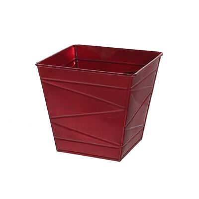 Red Metal Planter (Square) - Set of 2