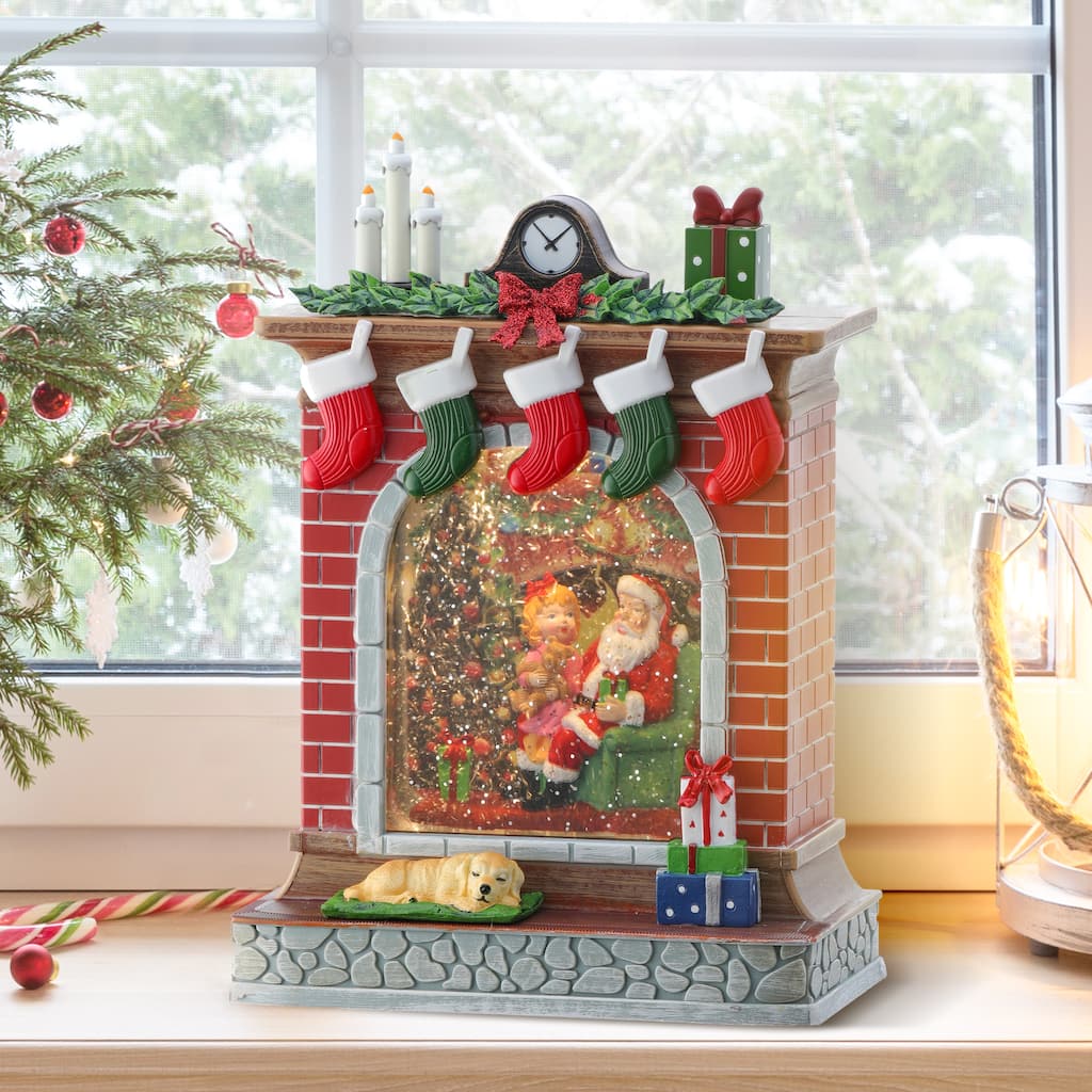 10" LED Fireplace Water globe Usb