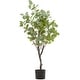 preview thumbnail 5 of 14, Green Faux Foliage Eucalyptus Artificial Tree with Realistic Leaves and Black Plastic Pot