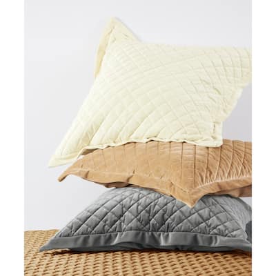 HiEnd Accents Velvet Diamond Quilted Euro Sham, 27"x27"