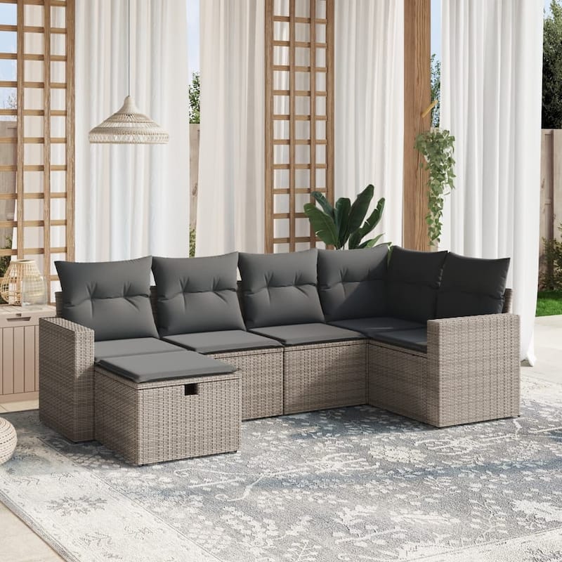 vidaXL Garden Sofa Sett - Grey Large - form1