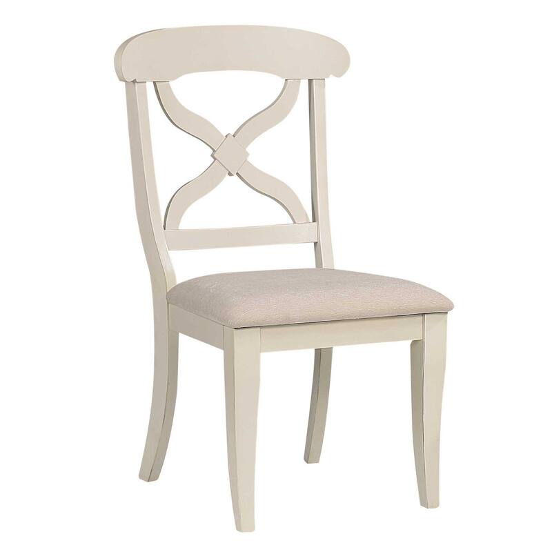 Extendable Dining Set - 5 Piece Rectangular Table & Chairs - Seats 8 - Antique White & Chestnut Brown