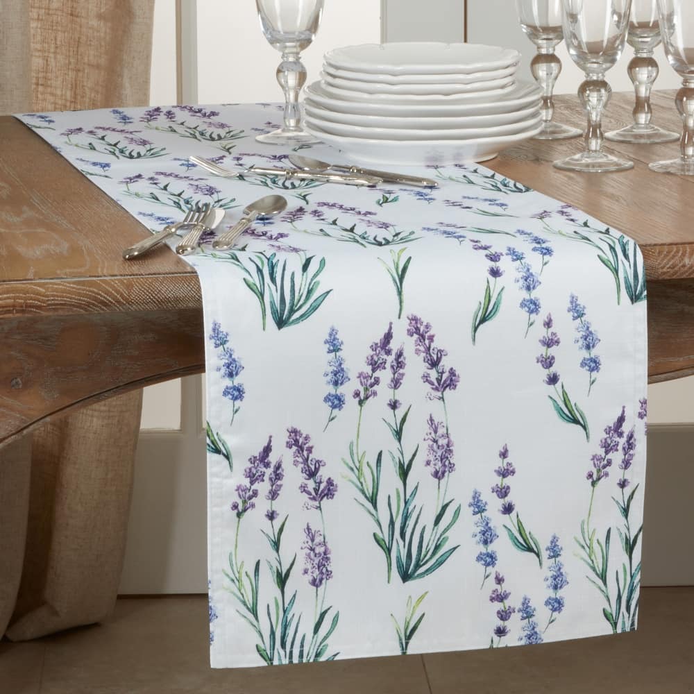 Table Runner With Lavender Design