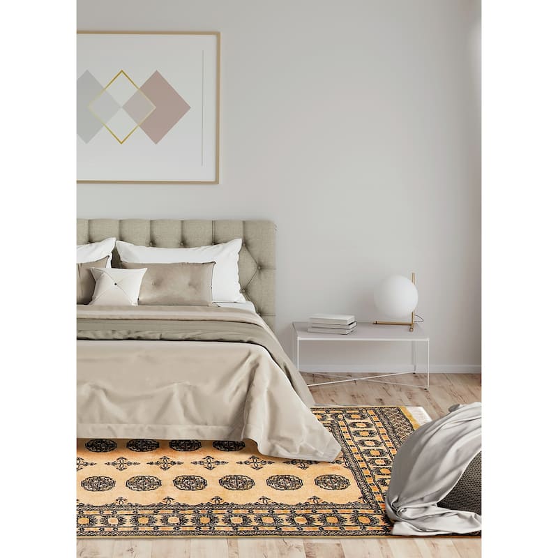 ECARPETGALLERY Hand-knotted Finest Peshawar Bokhara Beige Wool Rug - 4'2 x 6'7