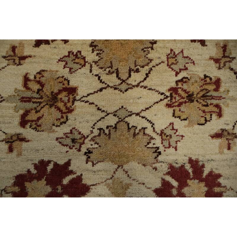 Hand Knotted Oriental 100% Wool Carpet Traditional Floral Beige & Ivories Peshawar Area Rug - 2' 9'' X 2' 2''