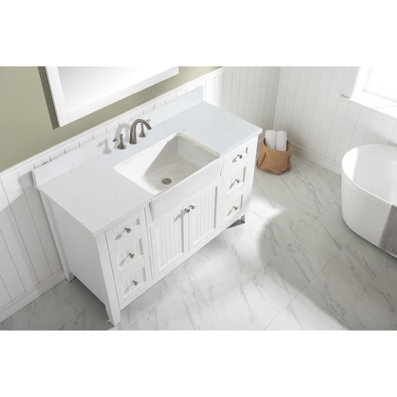 Burbank 54" Single Vanity in White