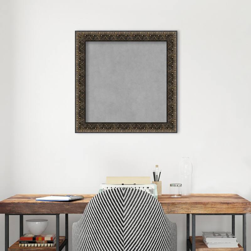 Amanti Art Intaglio Embossed Black Framed Magnetic Board