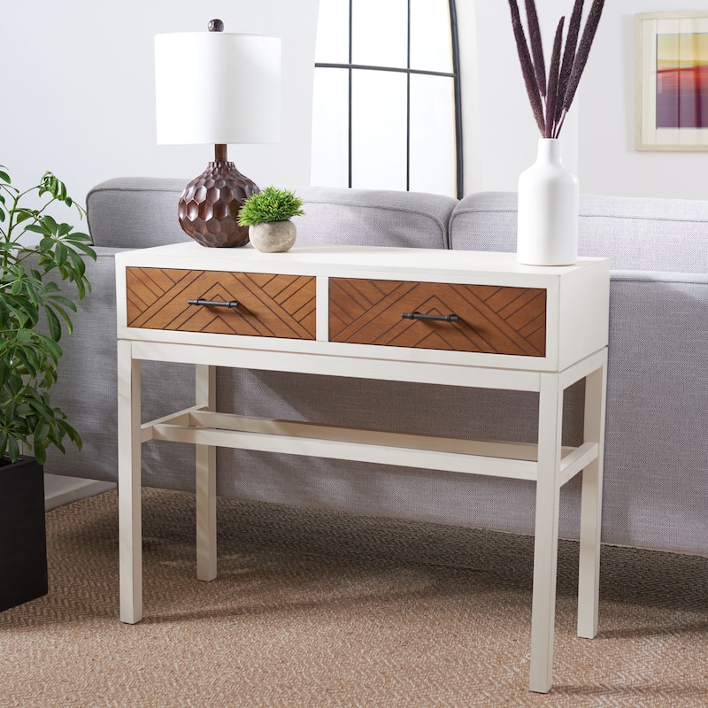 SAFAVIEH Lorraine 2-Drawer Console - 35.5" W x 13" L x 29.5" H - 36Wx13Dx30H