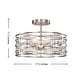 preview thumbnail 9 of 10, Anita Satin Nickel 3-Light Drum Shade Clear Glass Prism Flush Mount - 17.2 inches in diameter x 11.3 inches H