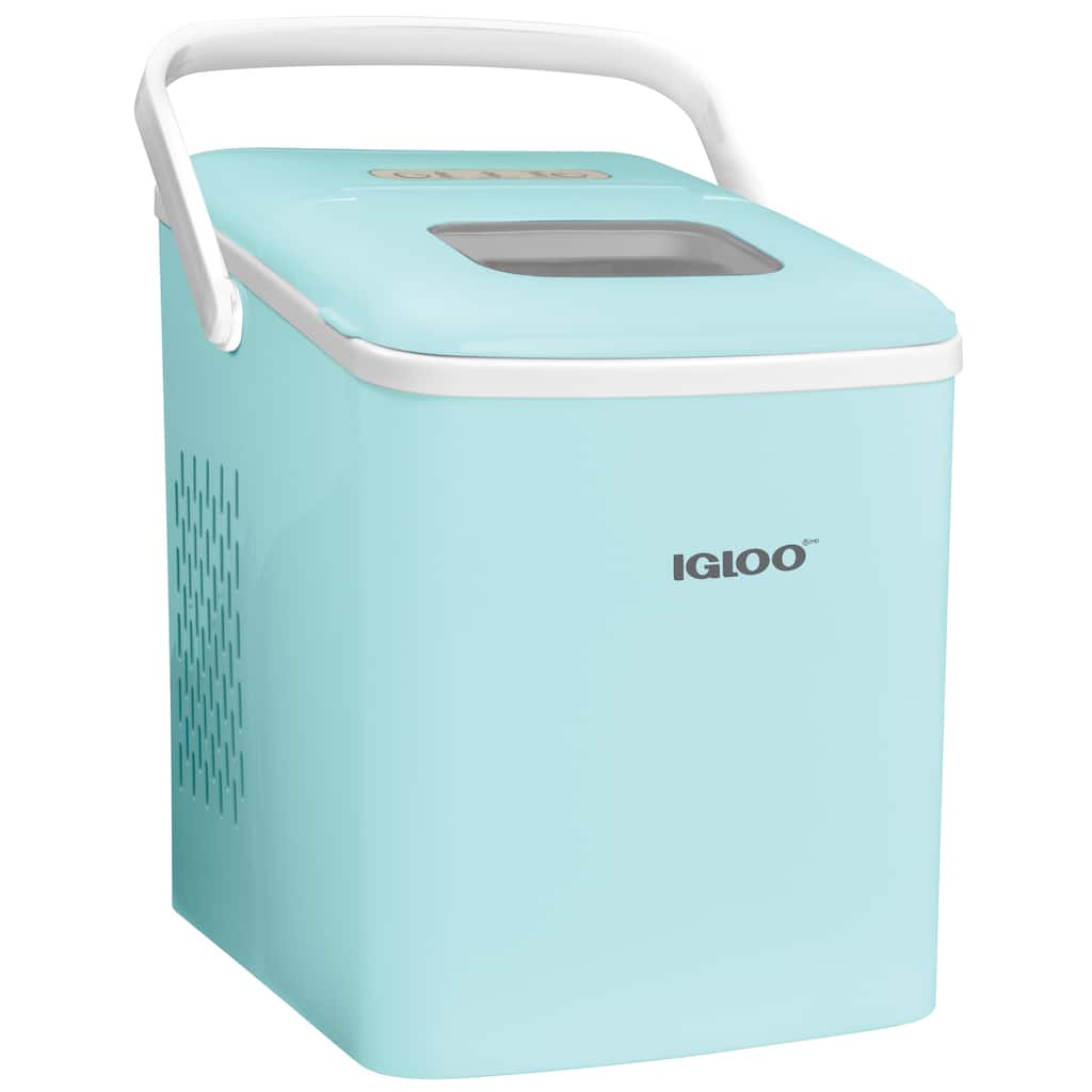 Igloo 26-Pound Automatic Self-Cleaning Portable Countertop Ice Maker Machine With Handle, Aqua