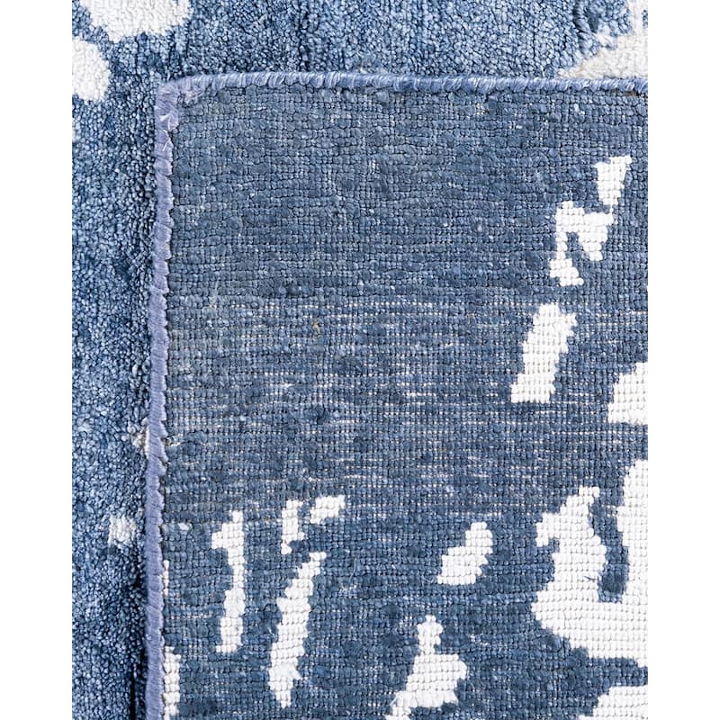 Modern One-of-a-Kind Hand-Knotted Area Rug, Blue - 9' 2" x 12' 0"