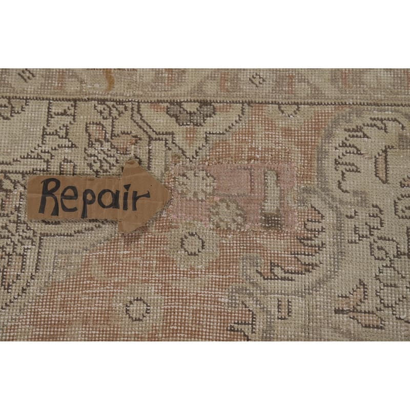 Medallion Tabriz Persian Vintage Area Rug Handmade Wool Carpet - 9'8"x 12'6"
