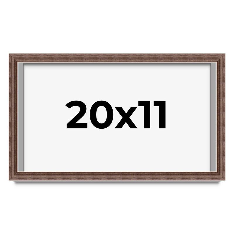 20x11 Shadow Box Frame Brown | 1.125 inches Deep Real Wood Rustic