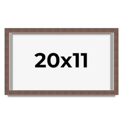 20x11 Shadow Box Frame Brown | 1.125 inches Deep Real Wood Rustic