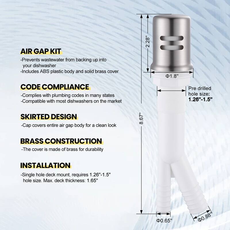 WOWOW Pull Down Sprayer Kitchen Faucet with Dishwasher Air Gap