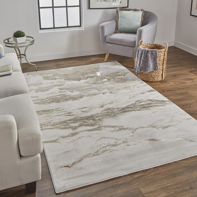 Zirun Abstract Stain Resistant Area Rug By HomeRoots - 5' x 8'