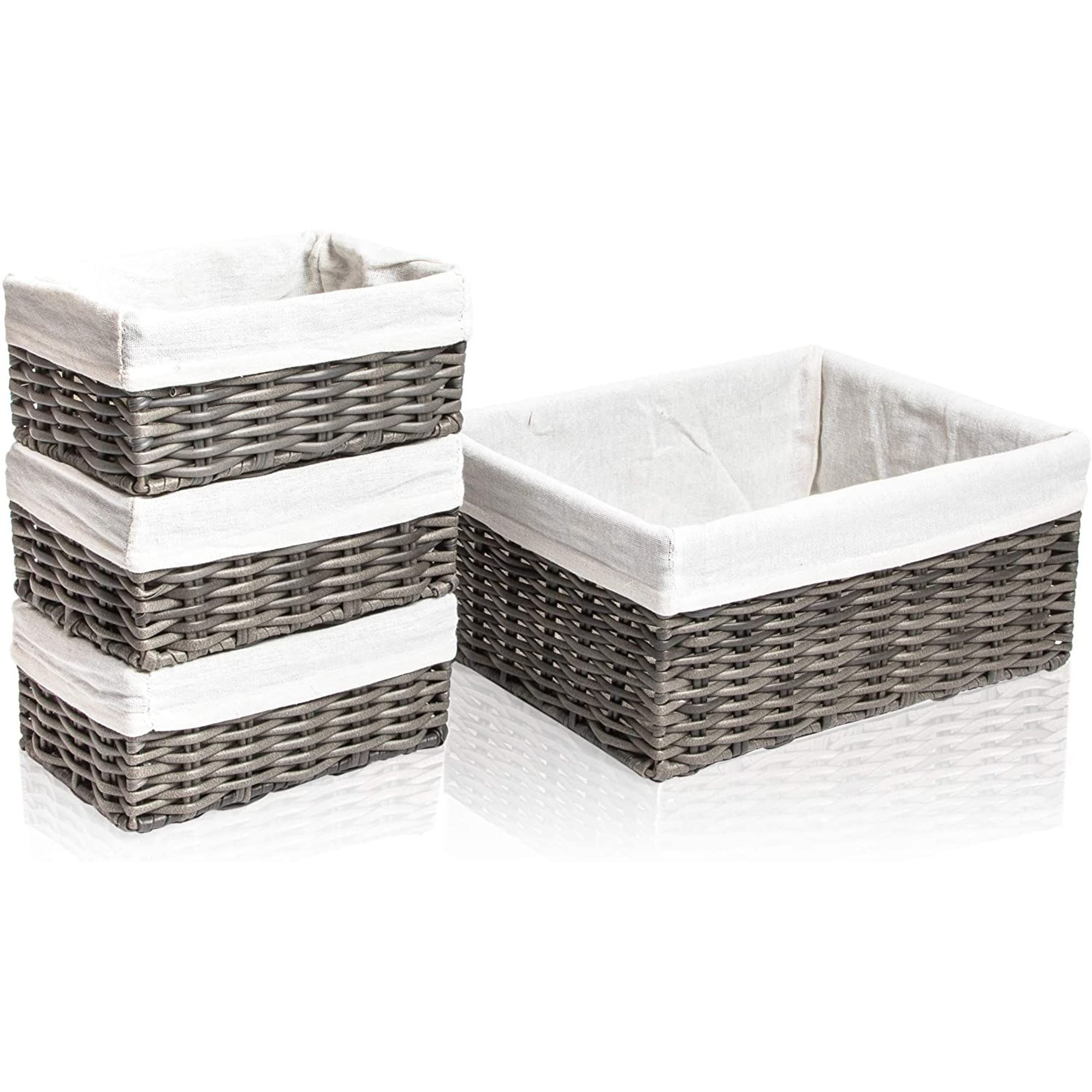 Small white cheap wicker storage baskets