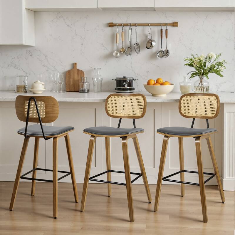 26-Inch Upholstered Counter/ Bar Stools Set of 2 or 3 - 35.1"H x 17.7"W x 19.5"D