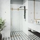 preview thumbnail 27 of 29, VIGO Elan Clear Adjustable Frameless Sliding Shower Door 3L x 48W x 74H - Matte Gold