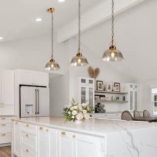 Swara Modern 1-Light Textured Glass Pendant Light for Kitchen Island Dining Room - D 11" x H 10.2"