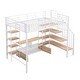 preview thumbnail 12 of 10, Full Size Metal Loft Bed with Staircase and Storage Shelves