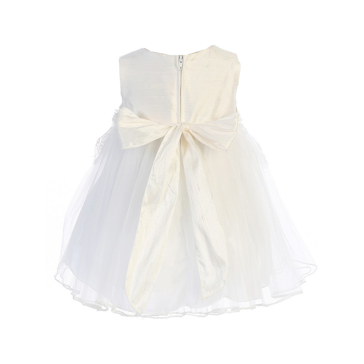 silk flower girl dress
