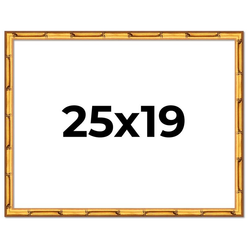 25x19 Frame Gold Bamboo Picture Frame Modern Photo Frame Includes UV Acrylic Shatter Guard Front Acid Free Foam Backing Board