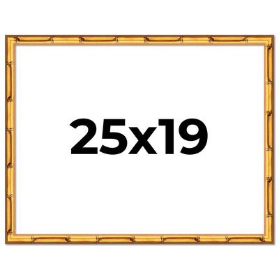 25x19 Frame Gold Bamboo Picture Frame Modern Photo Frame Includes UV Acrylic Shatter Guard Front Acid Free Foam Backing Board