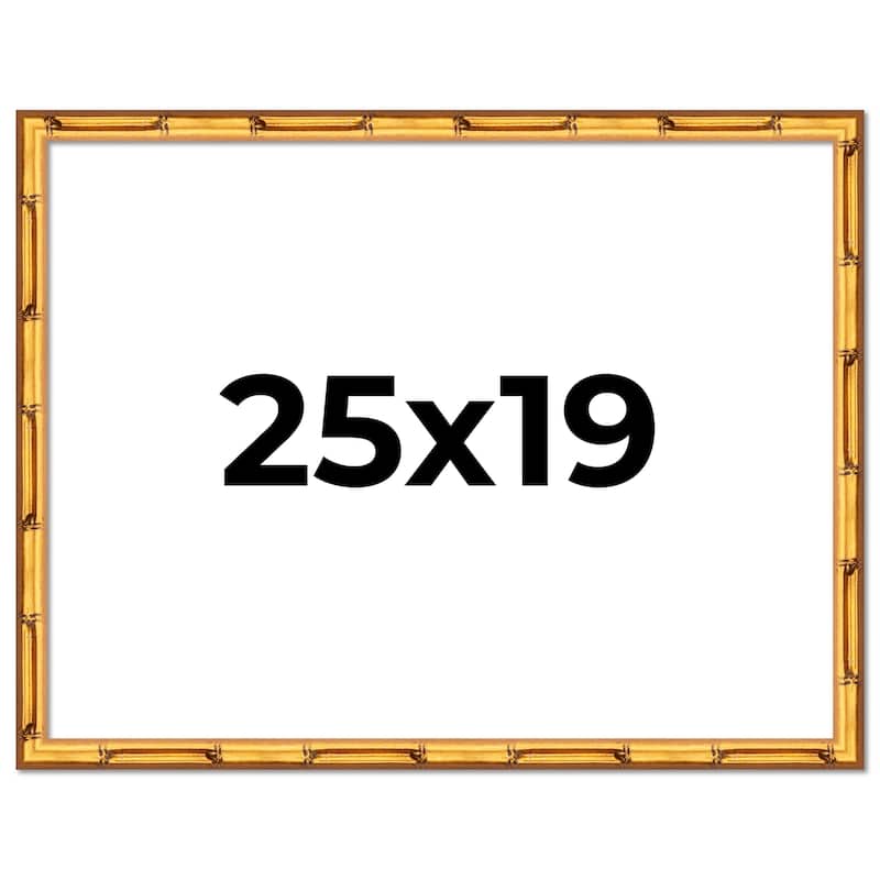 25x19 Frame Gold Bamboo Solid Wood Picture Frame | 1 Inch Moulding