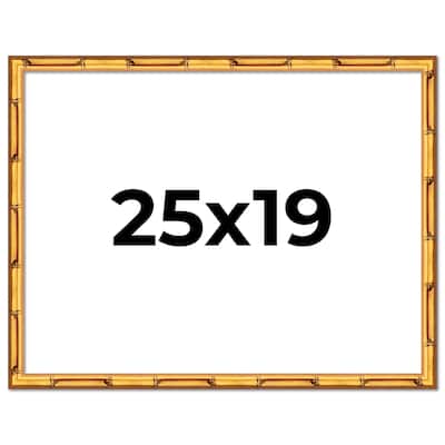 25x19 Frame Gold Bamboo Solid Wood Picture Frame | 1 Inch Moulding