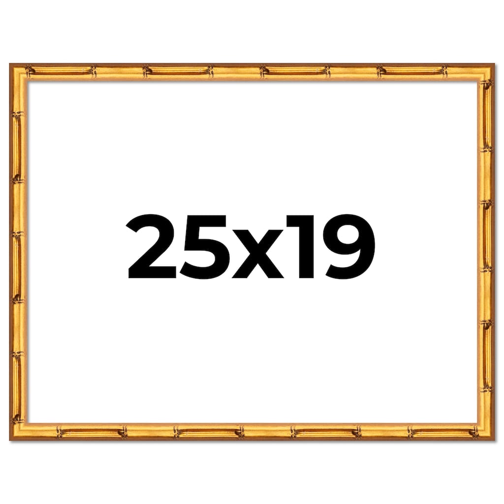 25x19 Frame Gold Bamboo Solid Wood Picture Frame | 1 Inch Moulding