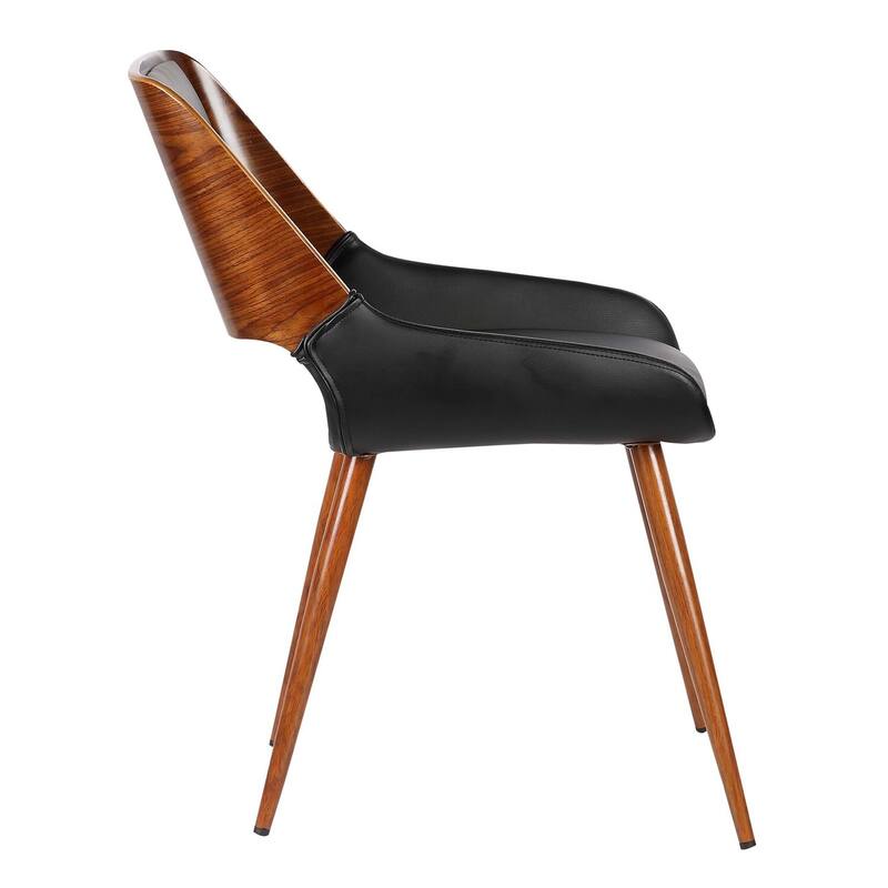 Brown/Black Faux Leather Upholstered Wood Frame Dining Chair, Sturdy Dining Chair for Dining Rooms - 23.5