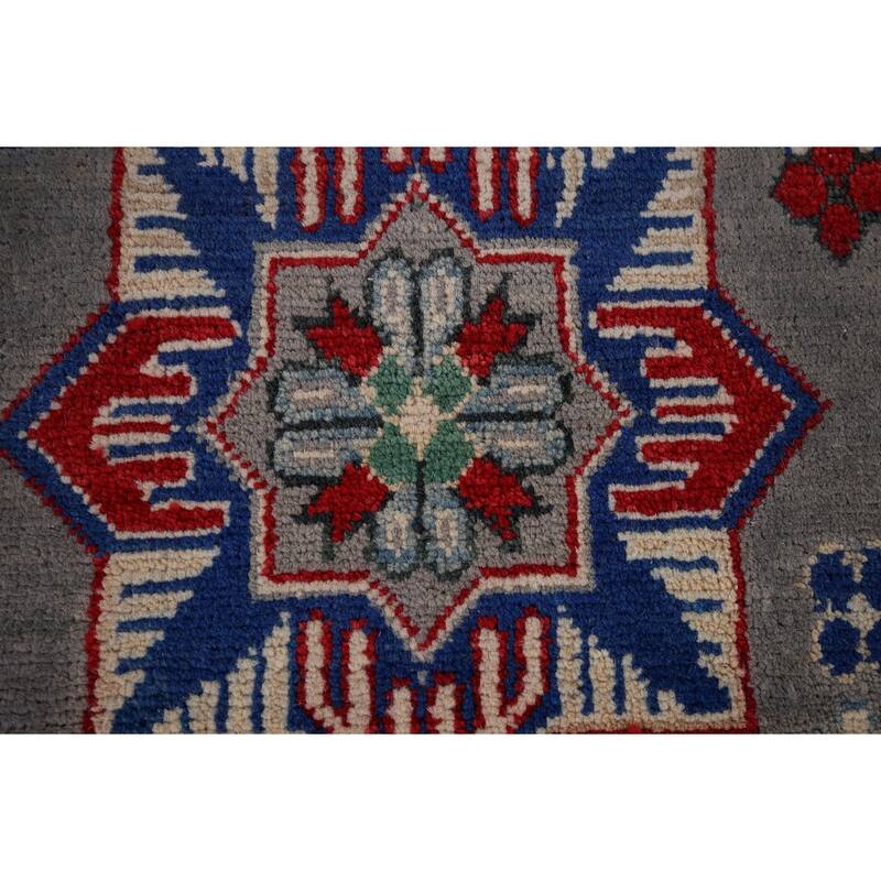 Geometric Kazak Rug Handmade Traditional Wool Carpet - 5'6" x 8'6"